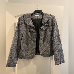 Dressbarn Ruffle Zipper Blazer